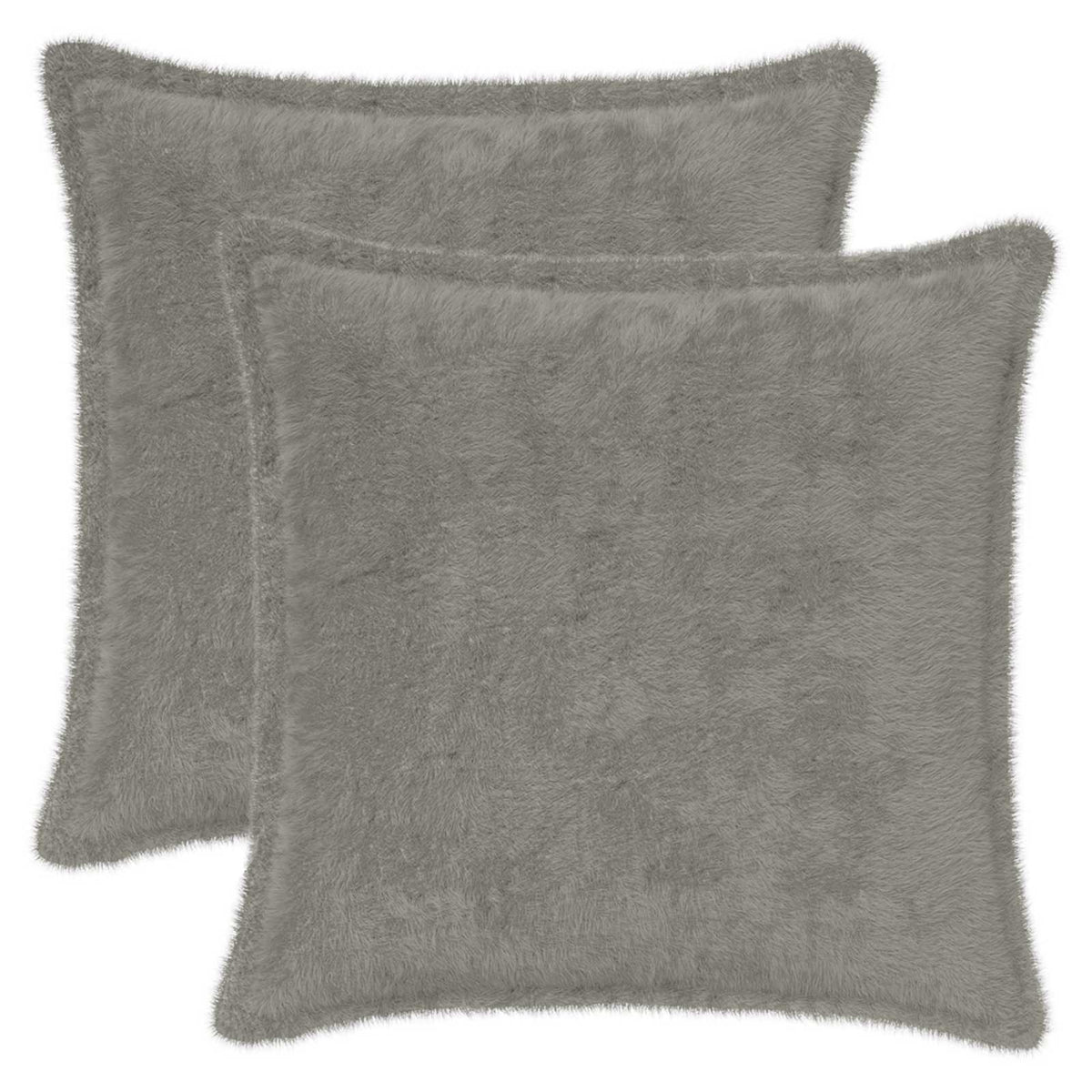 Pudebetræk 2 stk. HOUTEN Lysegrå 40 x 40 cm Faux Kanin Pels