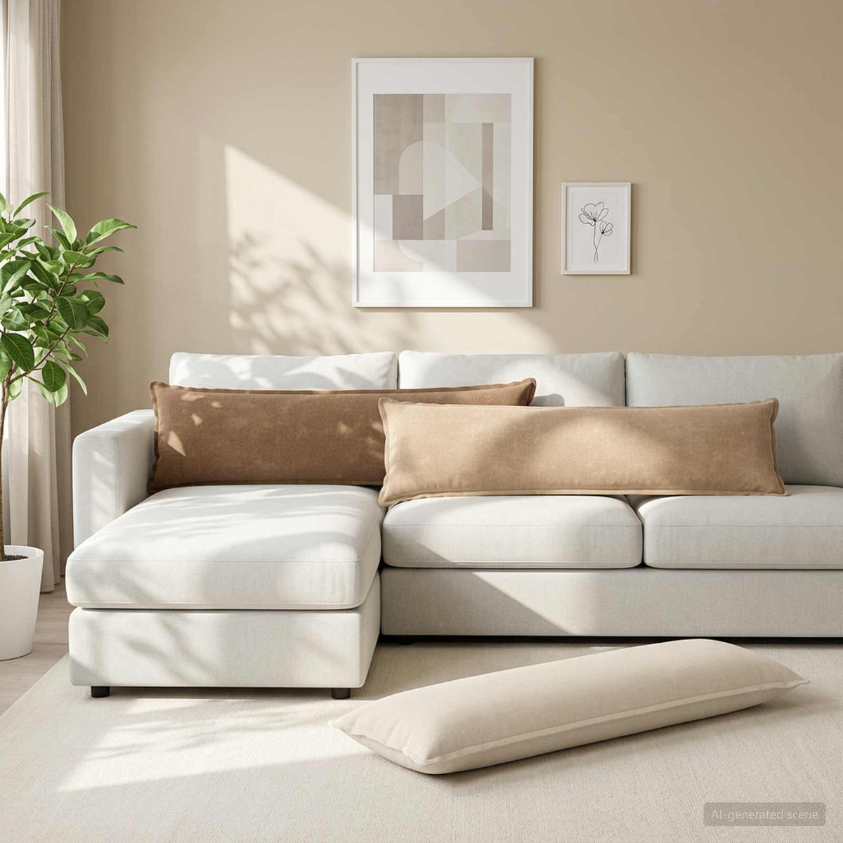 Pudebetræk 2 stk. HOUTEN Brun 40 x 145 cm Chenille Stof