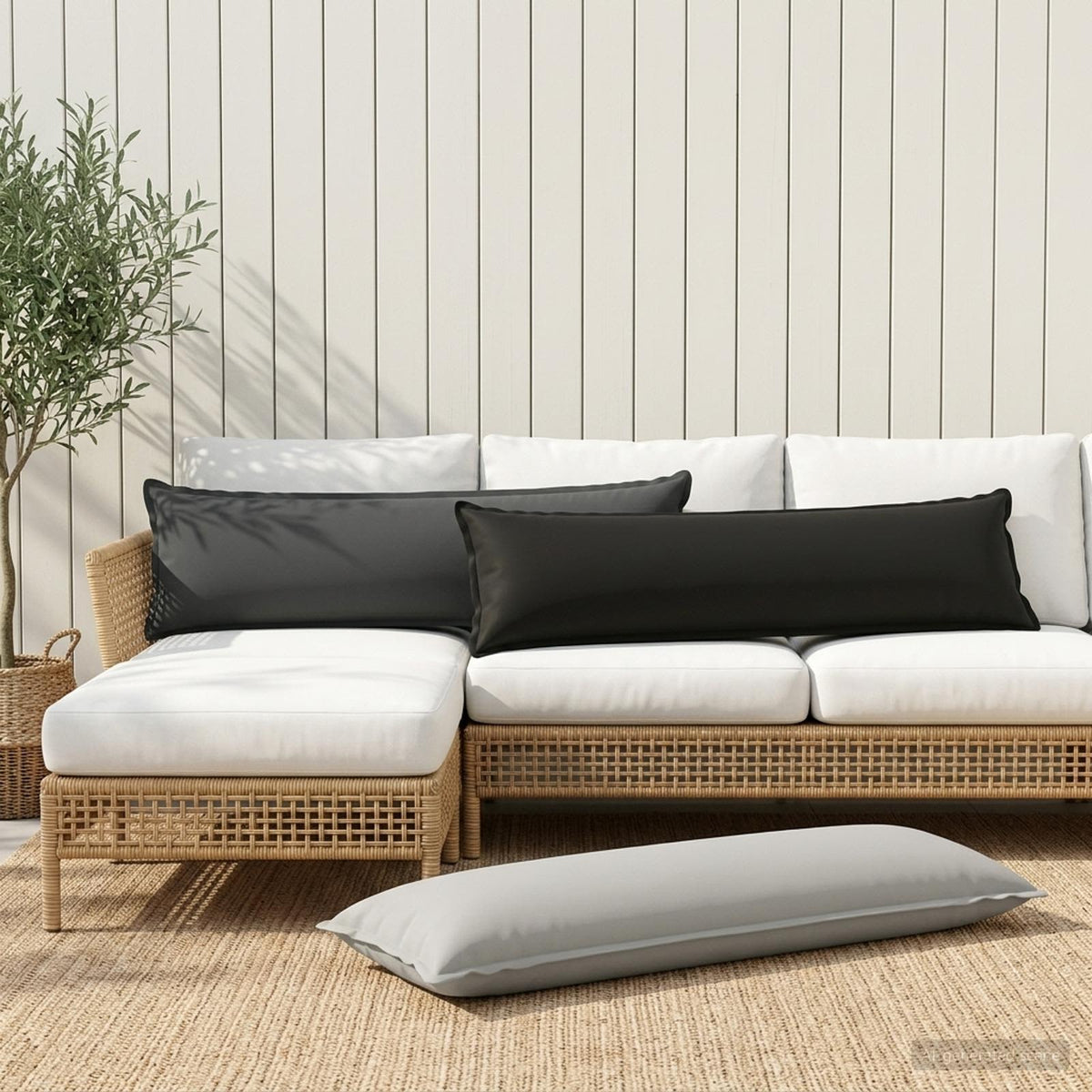 Pudebetræk 2 stk. HOUTEN Grå 40 x 145 cm Polyester