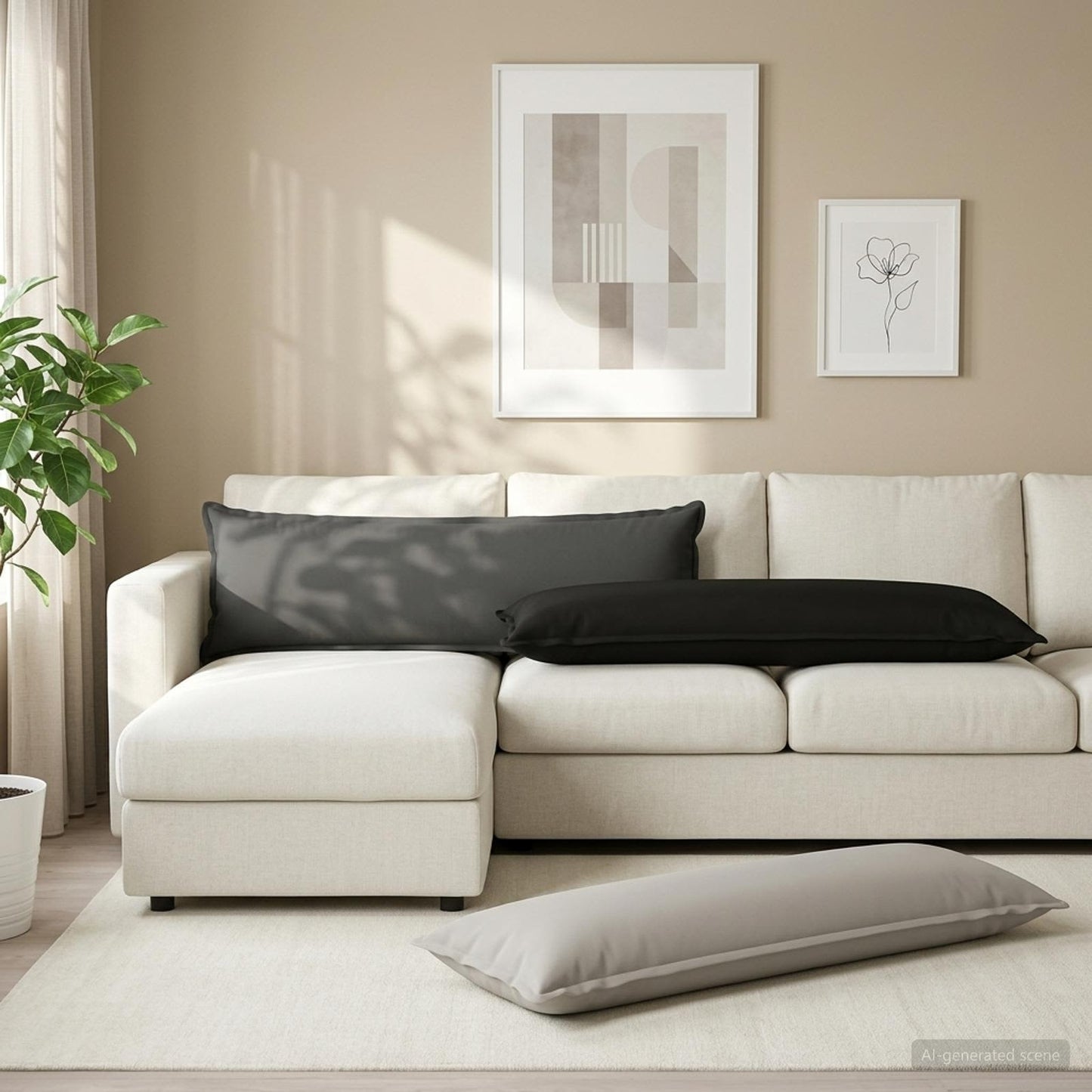 Pudebetræk HOUTEN Antracit 40 x 145 cm Polyester