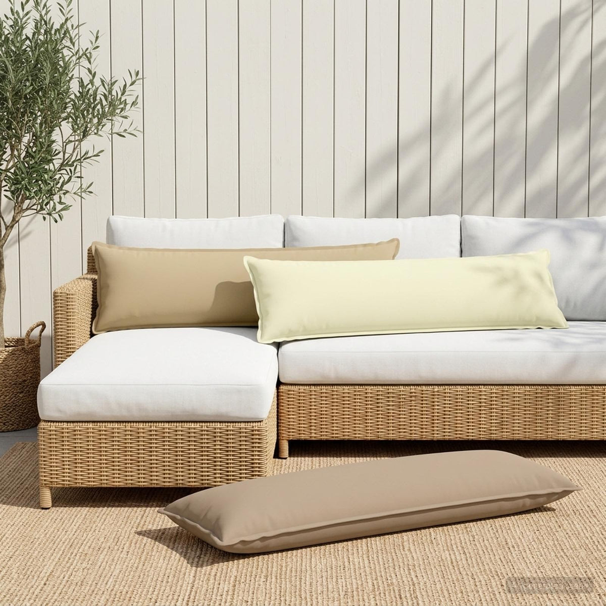 Pudebetræk 2 stk. HOUTEN Gråbrun 40 x 145 cm Polyester