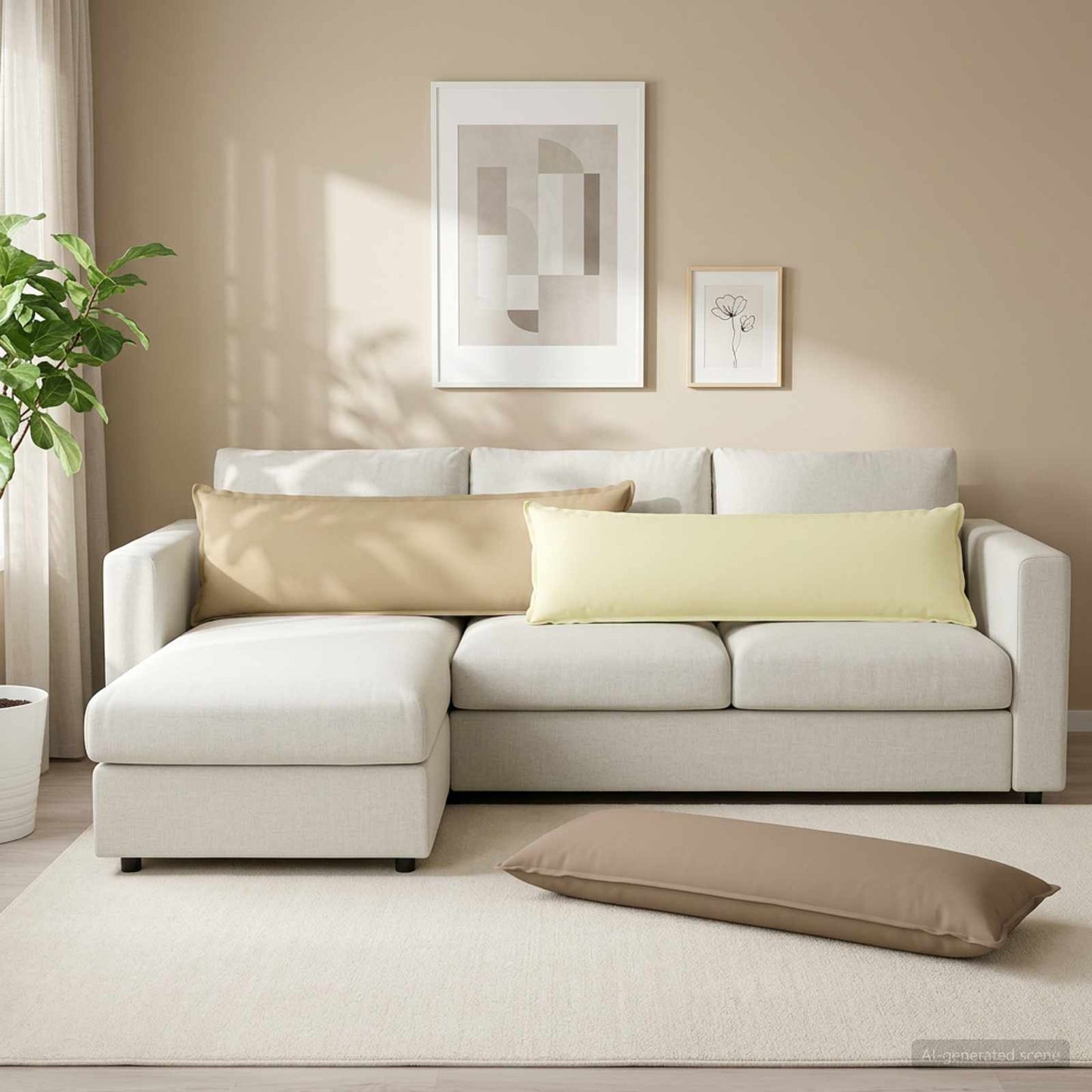 Pudebetræk 2 stk. HOUTEN Gråbrun 40 x 145 cm Polyester