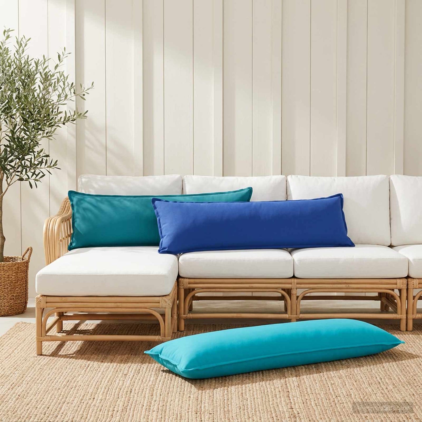 Pudebetræk 2 stk. HOUTEN Turkis 40 x 145 cm Polyester