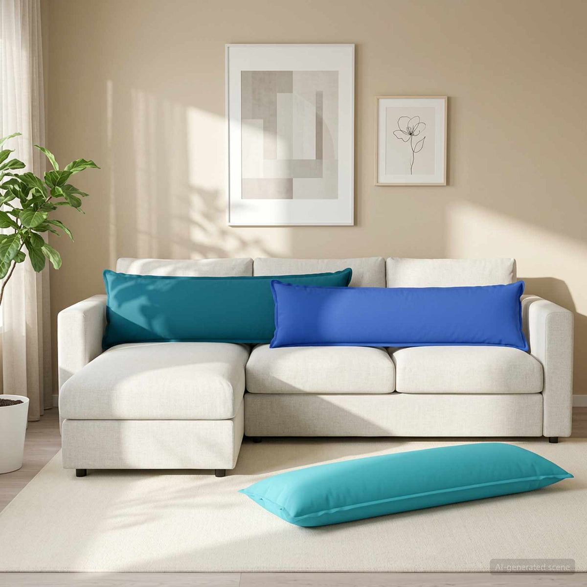 Pudebetræk HOUTEN Kongelig blå 40 x 145 cm Polyester