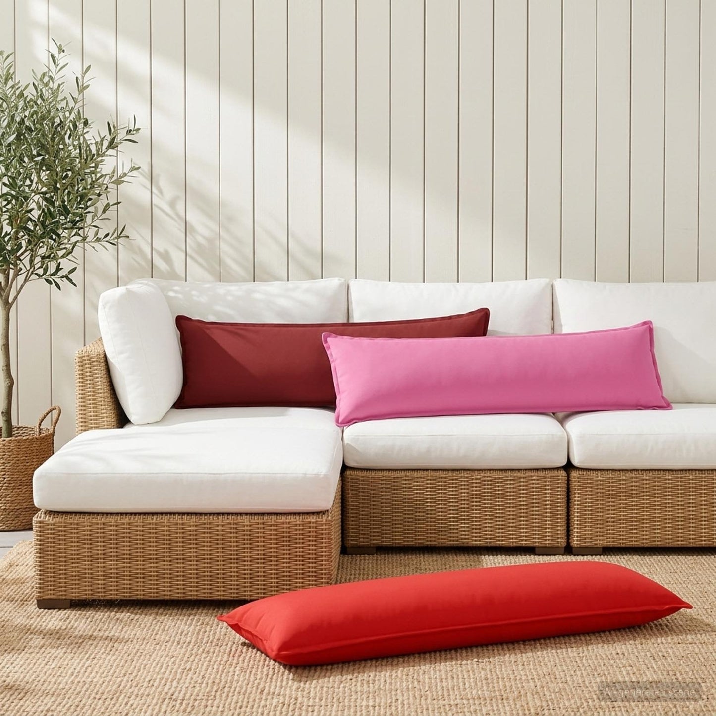 Pudebetræk 2 stk. HOUTEN Vinrød 40 x 145 cm Polyester