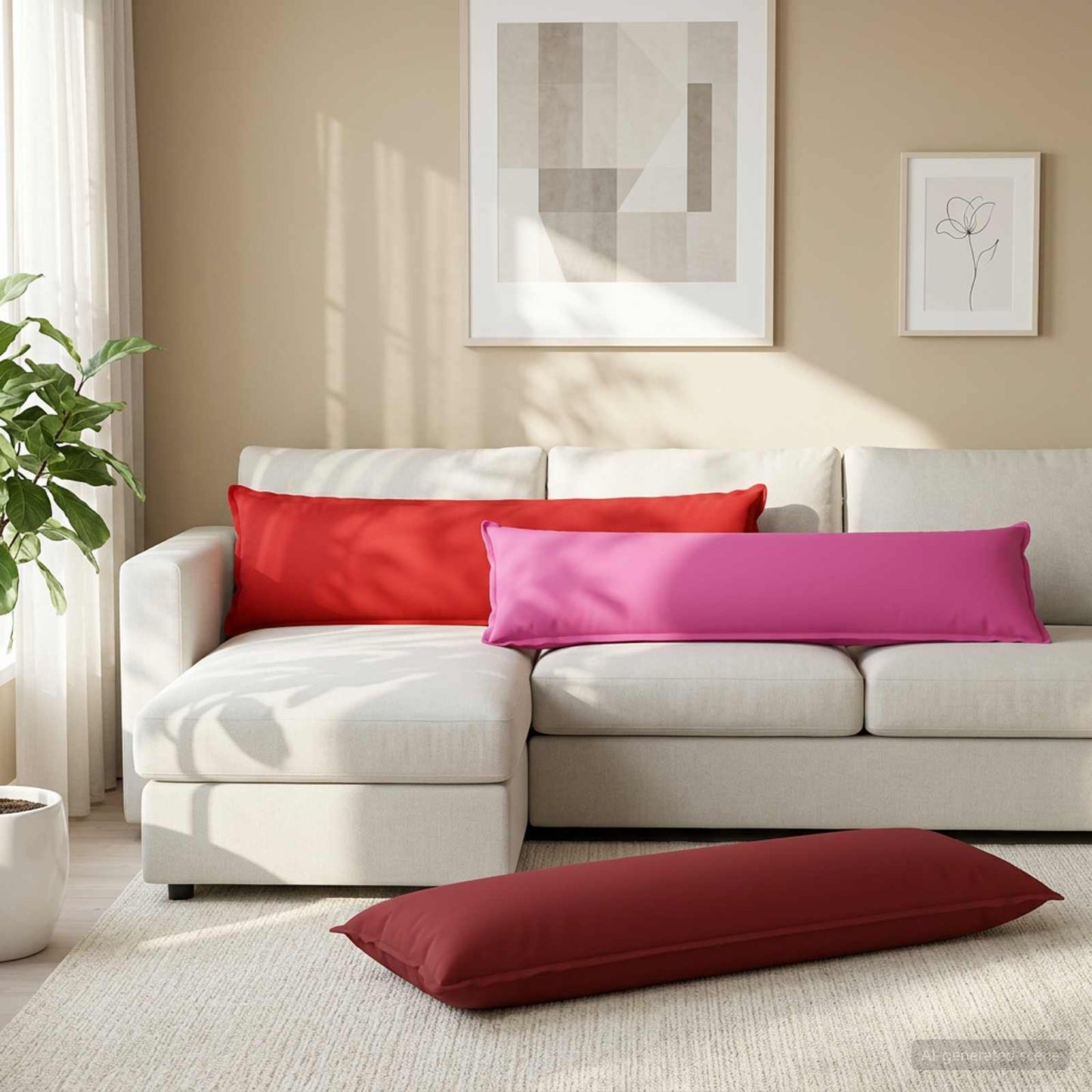 Pudebetræk 2 stk. HOUTEN Vinrød 40 x 145 cm Polyester
