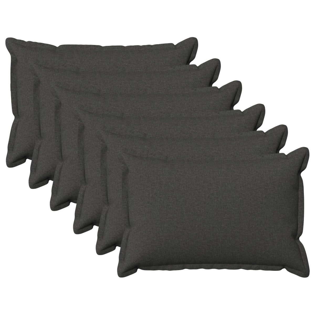 Pudebetræk 6 pcs HOUTEN Mørkegrå 40 x 60 cm Faux Linned