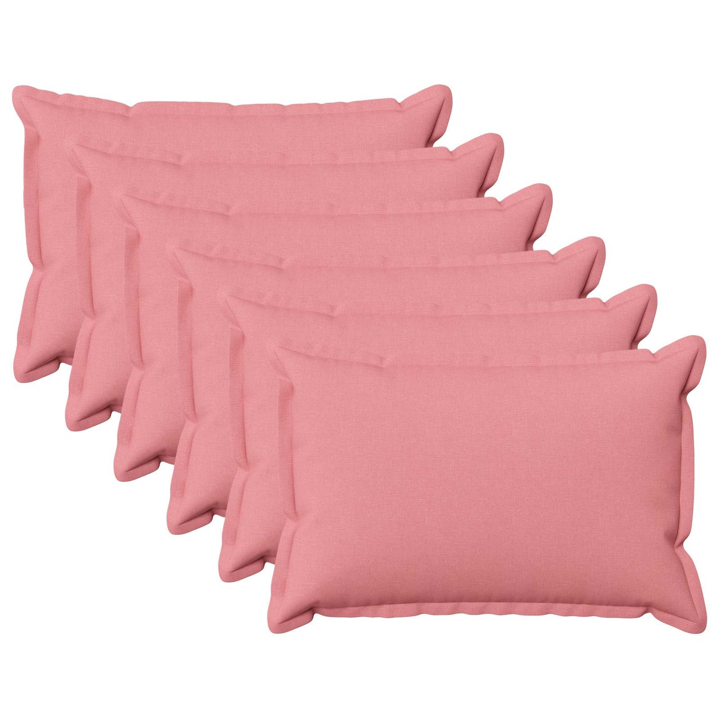 Pudebetræk 6 pcs HOUTEN Lyserød 40 x 60 cm Faux Linned