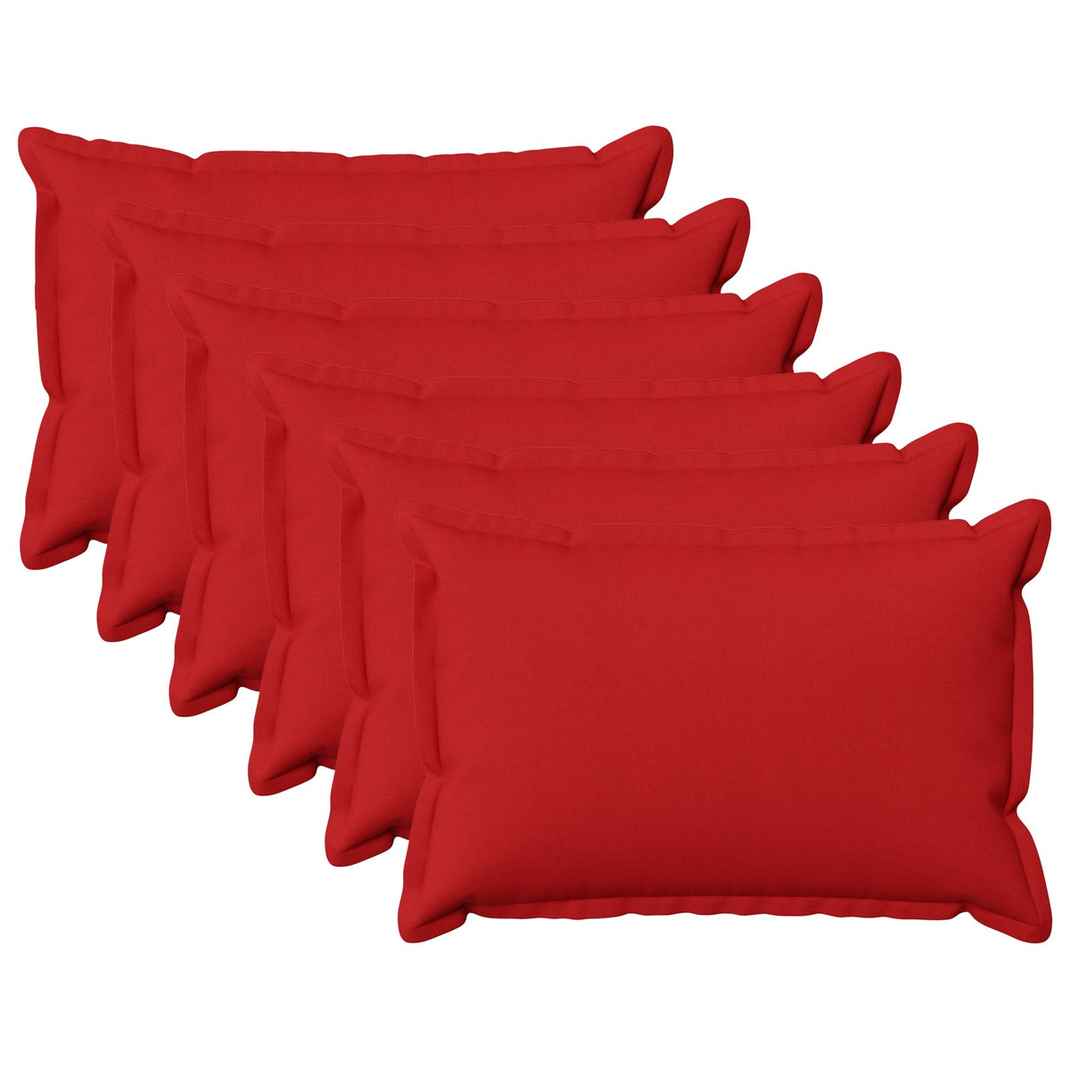 Pudebetræk 6 pcs HOUTEN Rød 40 x 60 cm Faux Linned