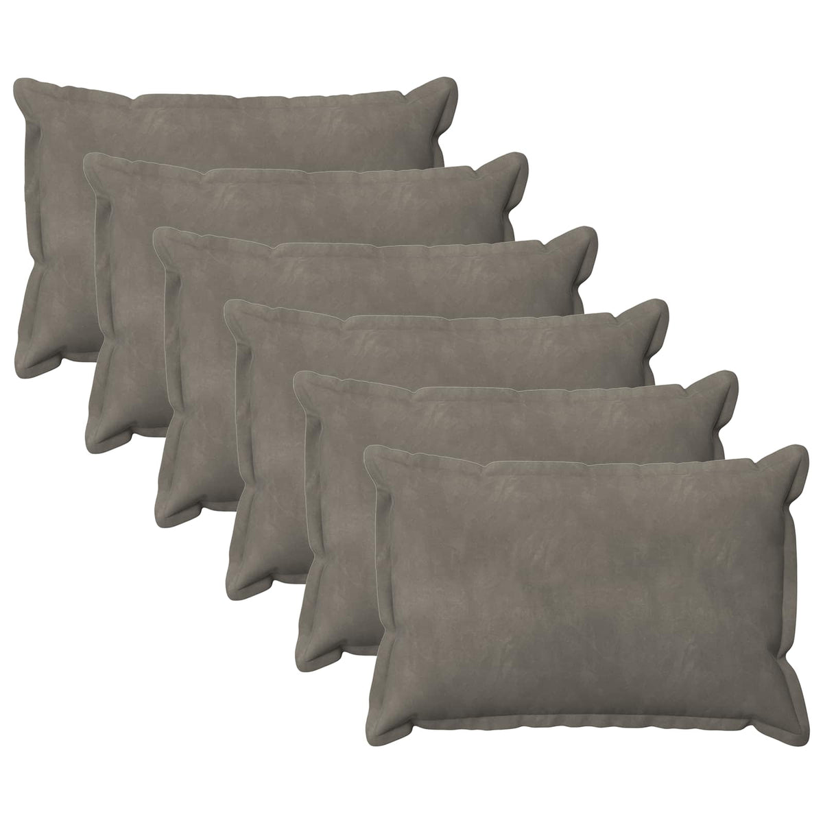 Pudebetræk 6 pcs HOUTEN Lysegrå 40 x 60 cm Fløjl