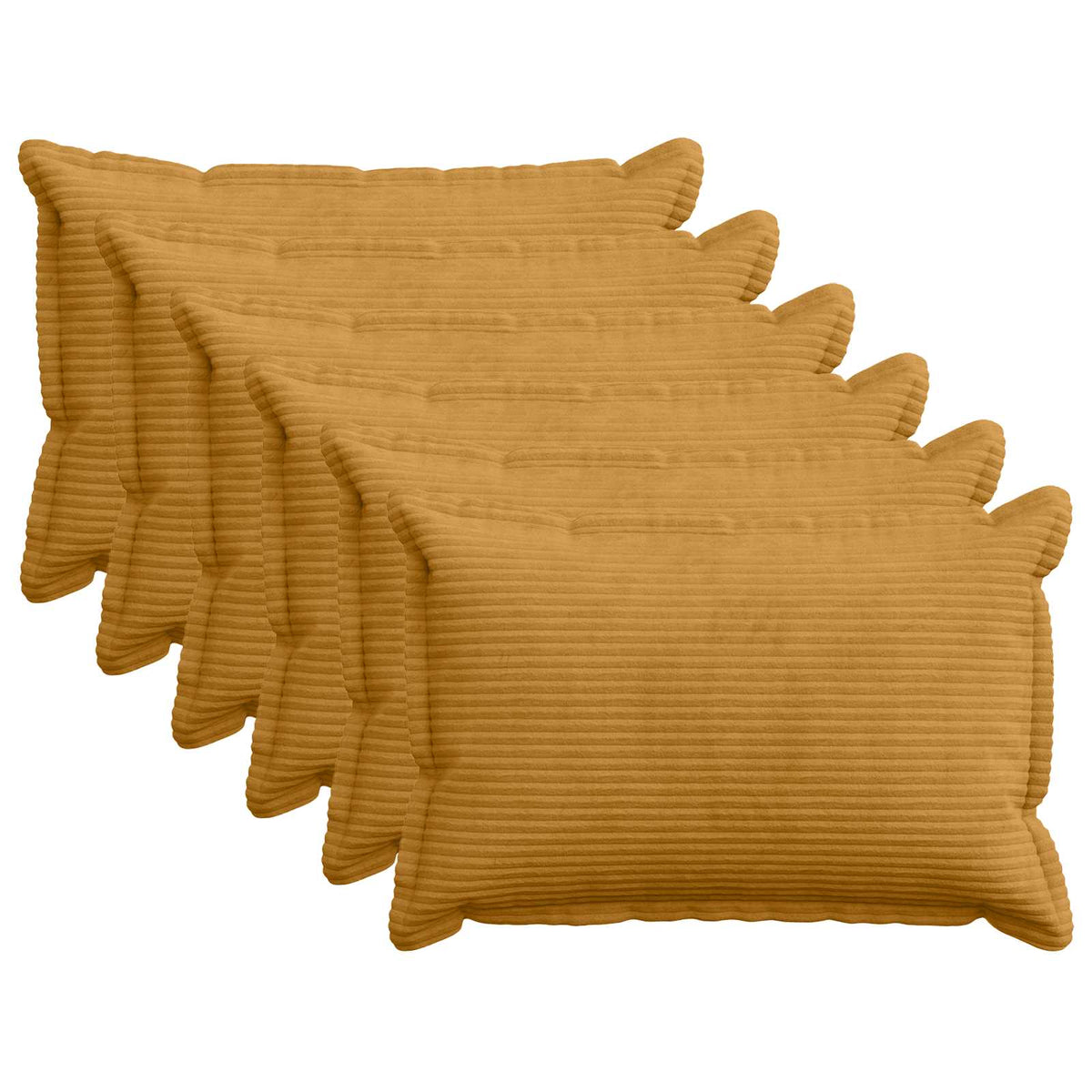 Pudebetræk 6 stk. HOUTEN Gul 40 x 60 cm cordfløjl