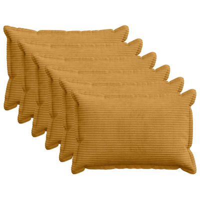 Pudebetræk 6 stk. HOUTEN Gul 40 x 60 cm cordfløjl