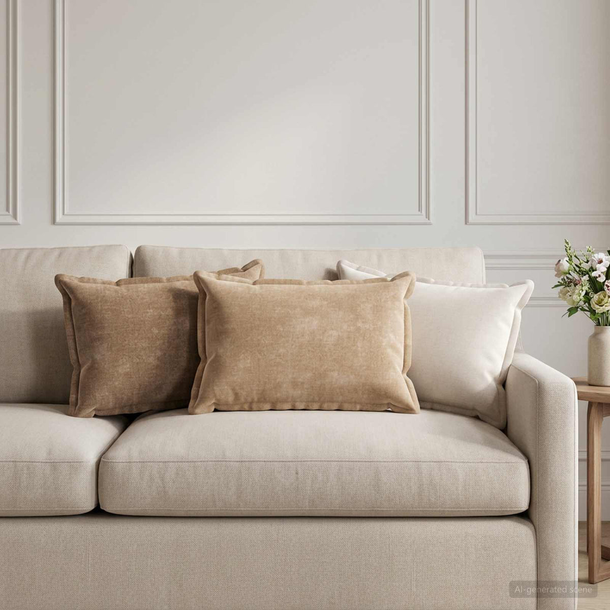 Pudebetræk 2 stk. HOUTEN Gråbrun 40 x 60 cm Chenille Stof