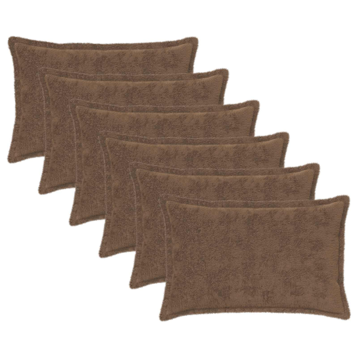 Pudebetræk 6 stk. HOUTEN Lys Brun 40 x 60 cm Faux Kanin Pels