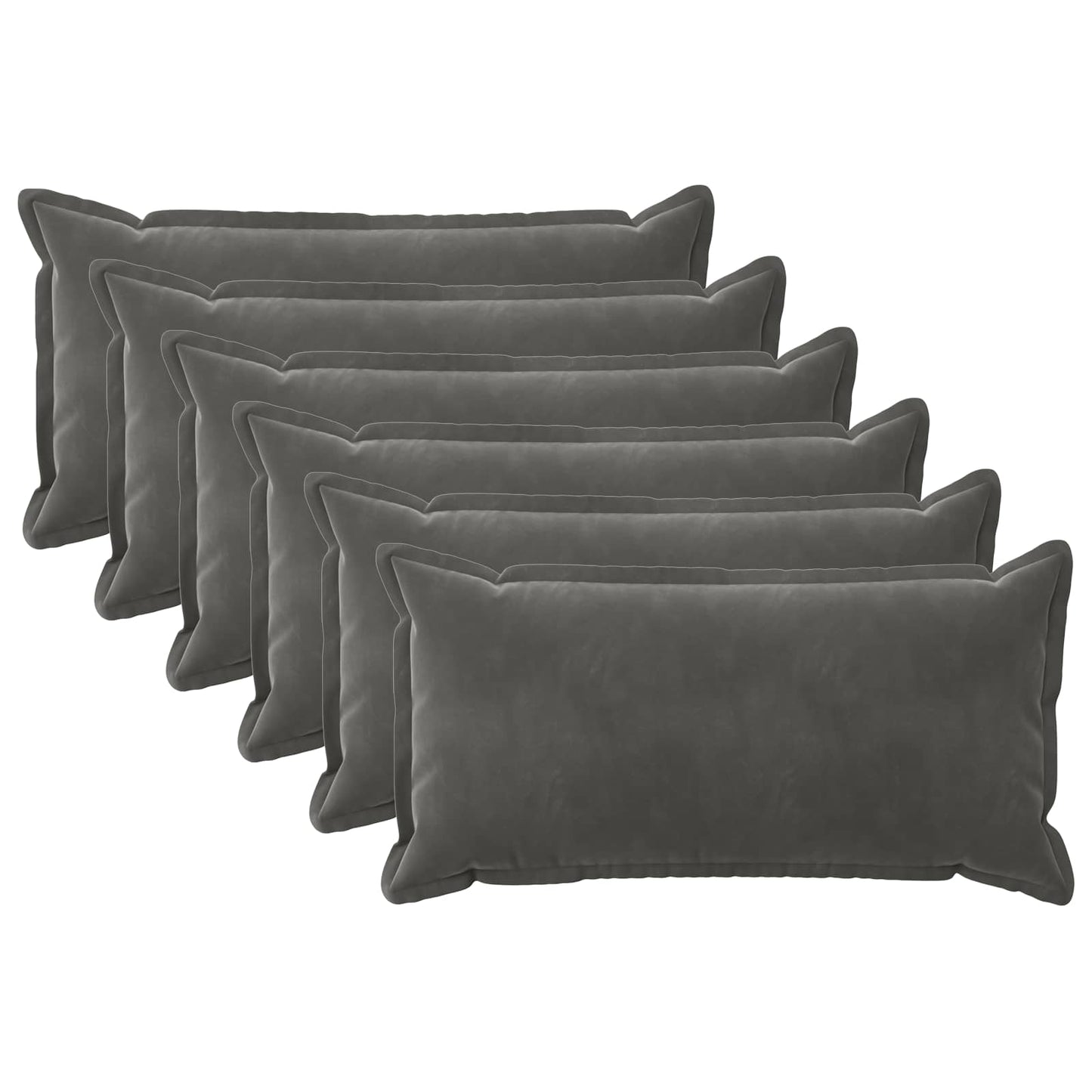 Pudebetræk 6 pcs HOUTEN Mørkegrå 40 x 70 cm Fløjl