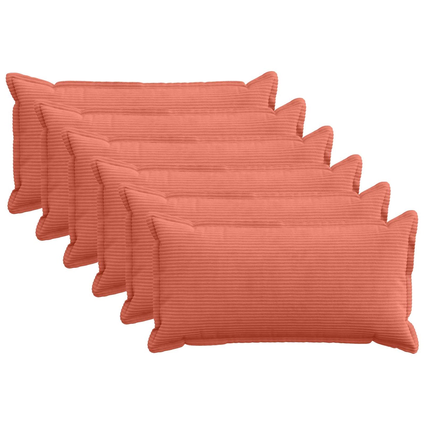 Pudebetræk 6 stk. HOUTEN Rød orange 40 x 70 cm cordfløjl