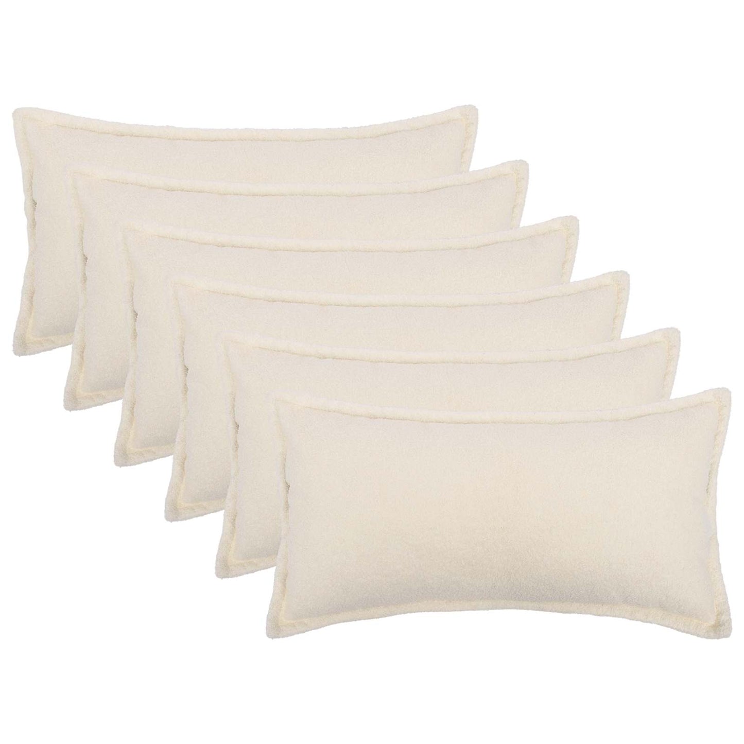 Pudebetræk 6 pcs HOUTEN Cremefarvet 40 x 70 cm Bouclé