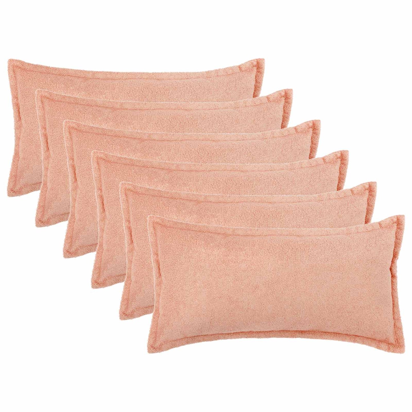 Pudebetræk 6 pcs HOUTEN Lyserød 40 x 70 cm Bouclé