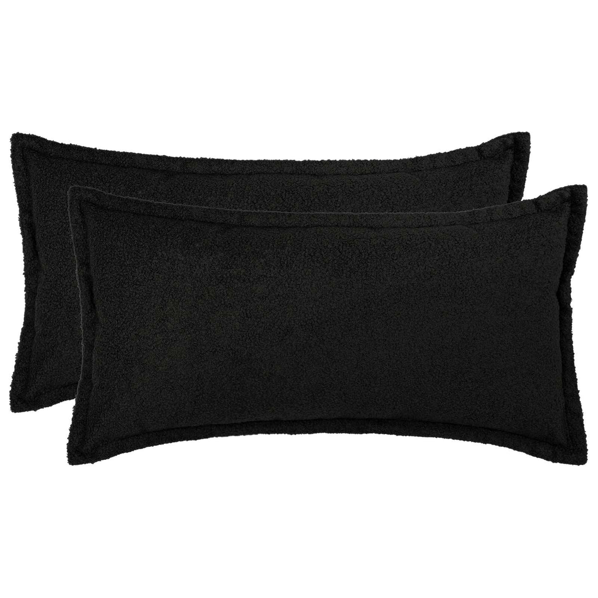 Pudebetræk 2 pcs HOUTEN Sort 40 x 70 cm Bouclé