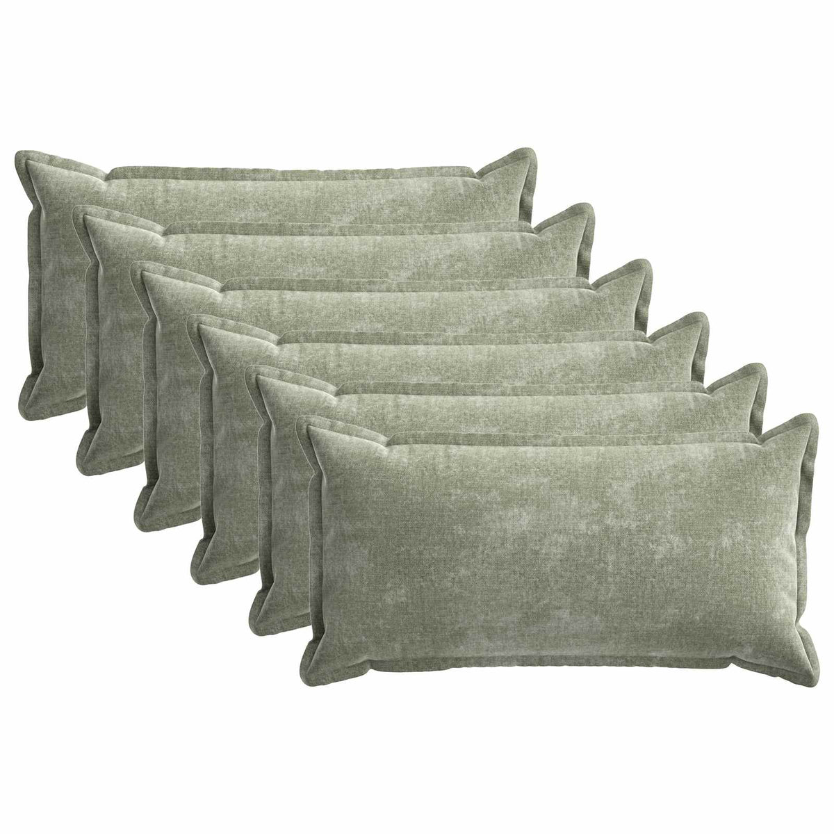 Pudebetræk 6 stk. HOUTEN Grøn 40 x 70 cm Chenille Stof