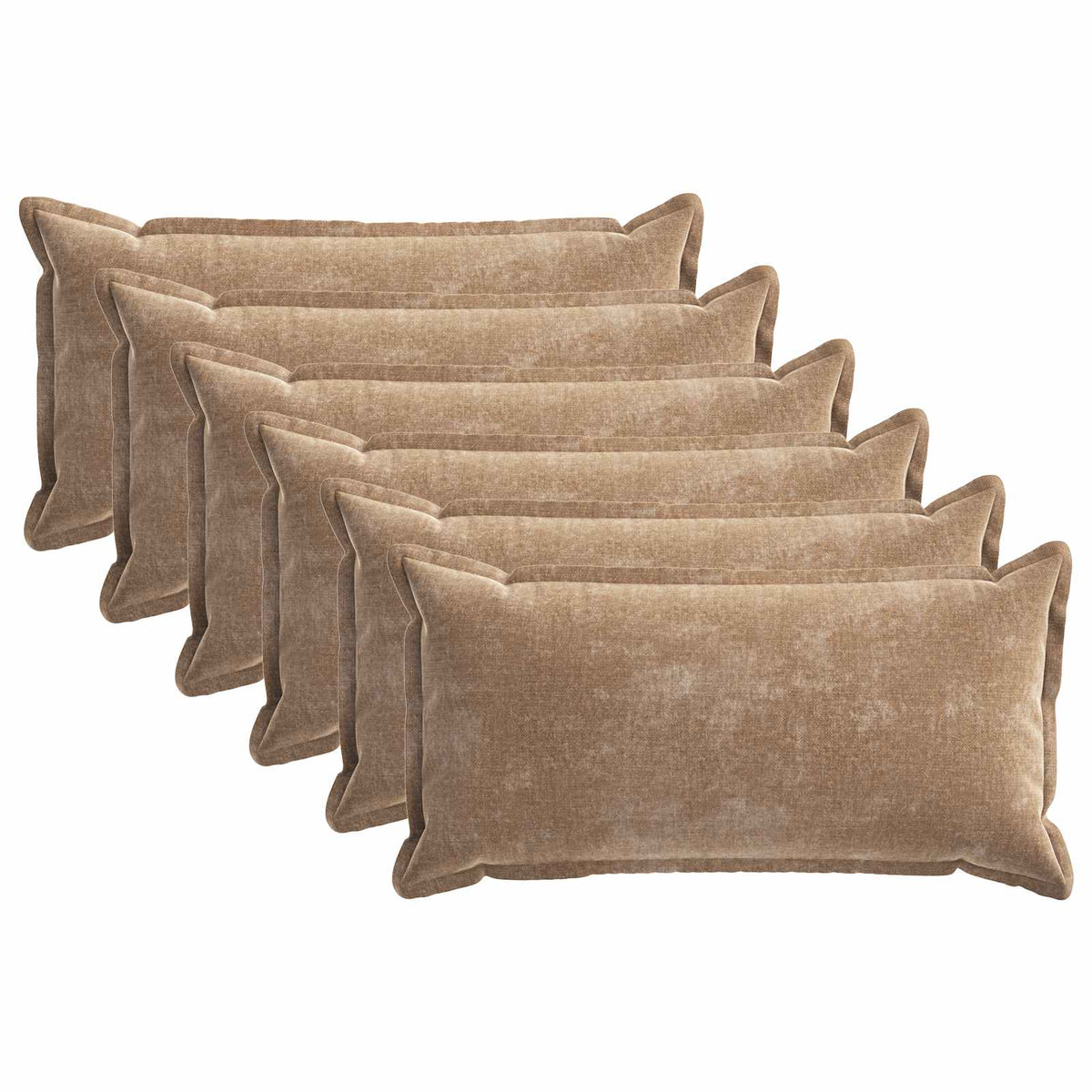 Pudebetræk 6 stk. HOUTEN Brun 40 x 70 cm Chenille Stof