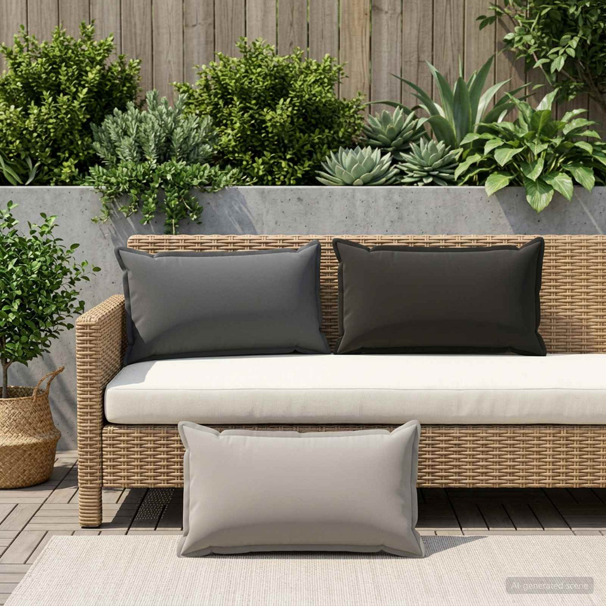 Pudebetræk 2 stk. HOUTEN Antracit 40 x 70 cm Polyester