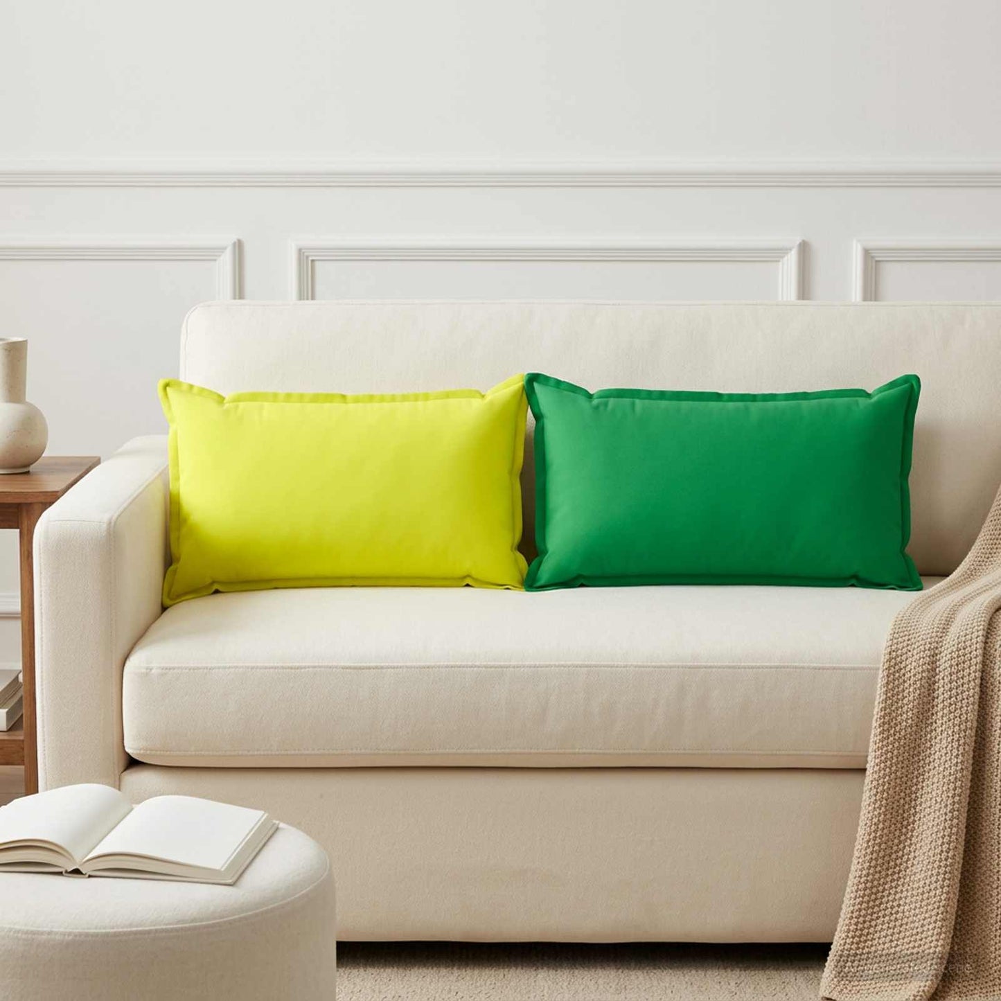 Pudebetræk 2 stk. HOUTEN Lys grøn 40 x 80 cm Polyester