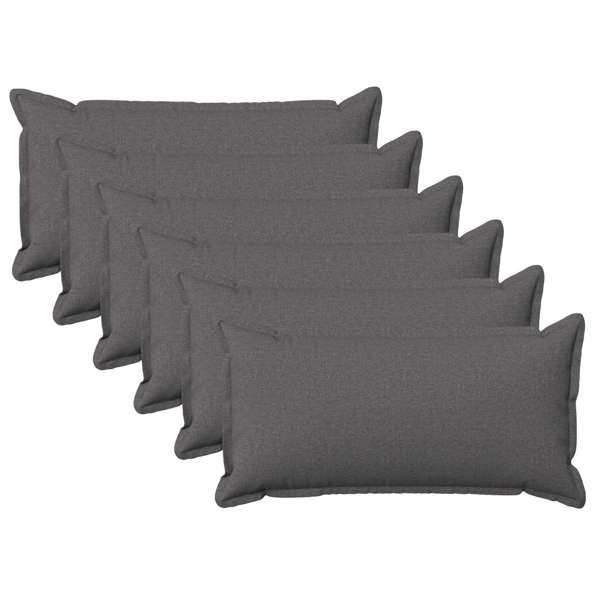 Pudebetræk 6 pcs HOUTEN Lysegrå 40 x 80 cm Faux Linned