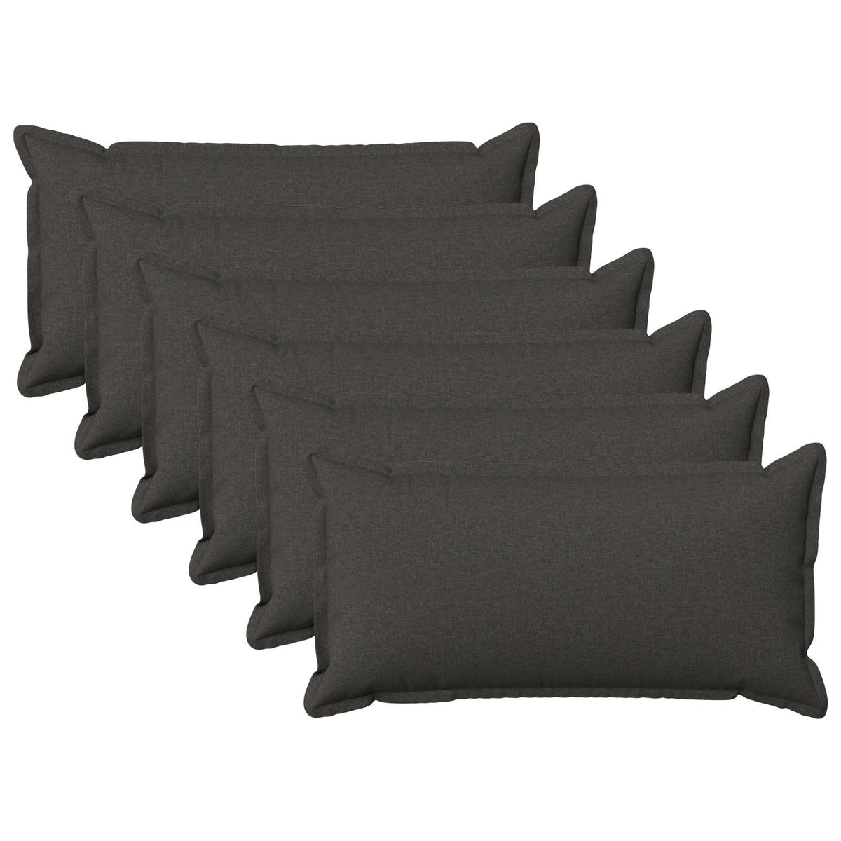 Pudebetræk 6 pcs HOUTEN Mørkegrå 40 x 80 cm Faux Linned