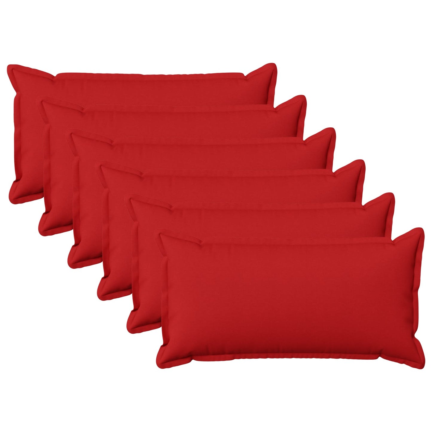 Pudebetræk 6 pcs HOUTEN Rød 40 x 80 cm Faux Linned