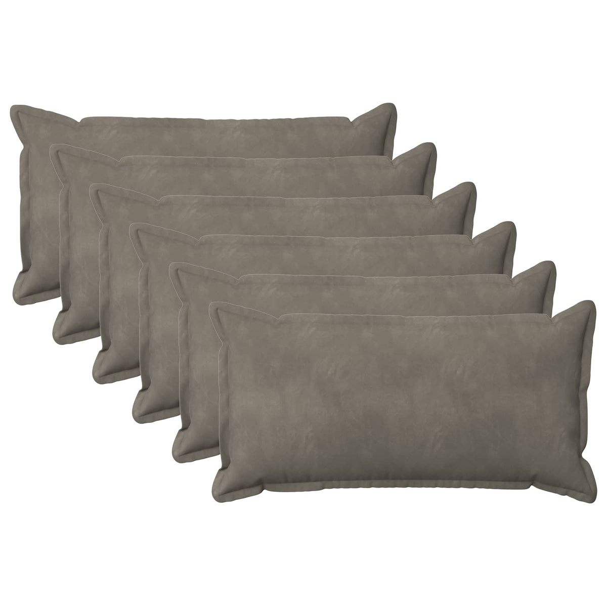 Pudebetræk 6 pcs HOUTEN Lysegrå 40 x 80 cm Fløjl
