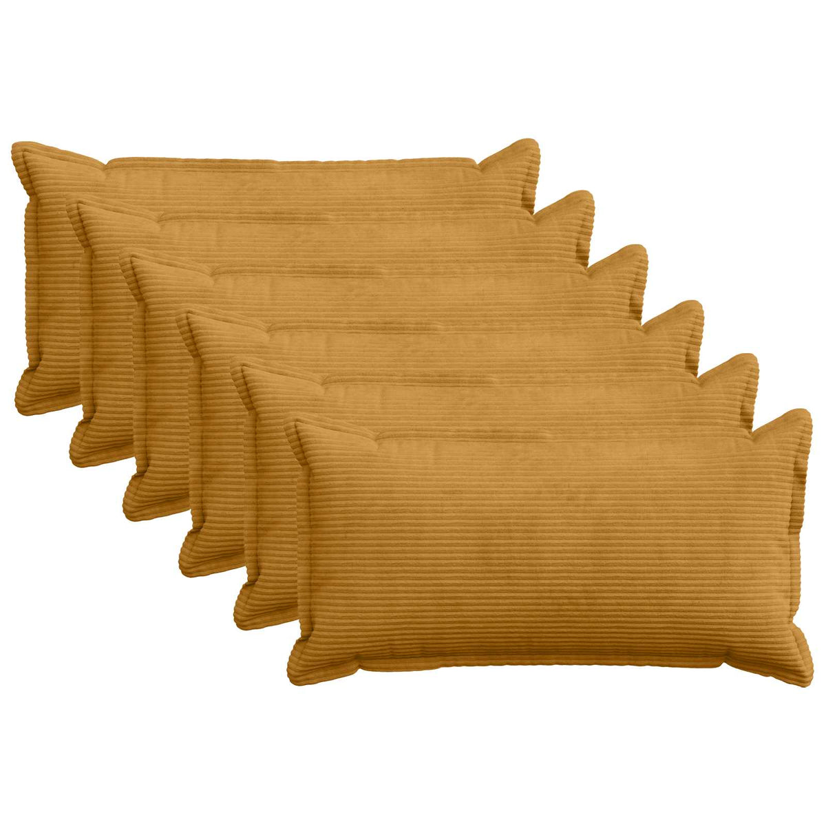 Pudebetræk 6 stk. HOUTEN Gul 40 x 80 cm cordfløjl