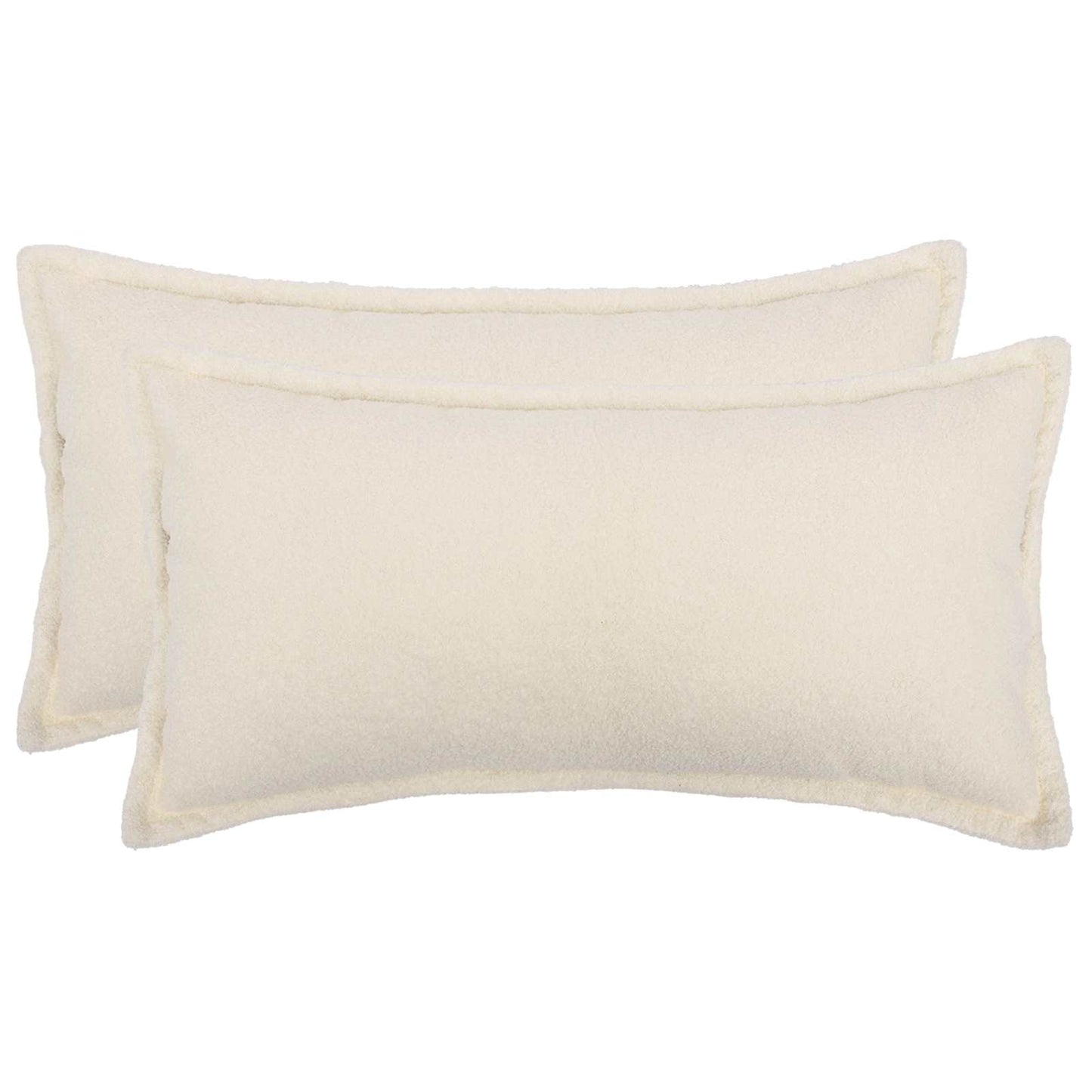 Pudebetræk 2 pcs HOUTEN Cremefarvet 40 x 80 cm Bouclé