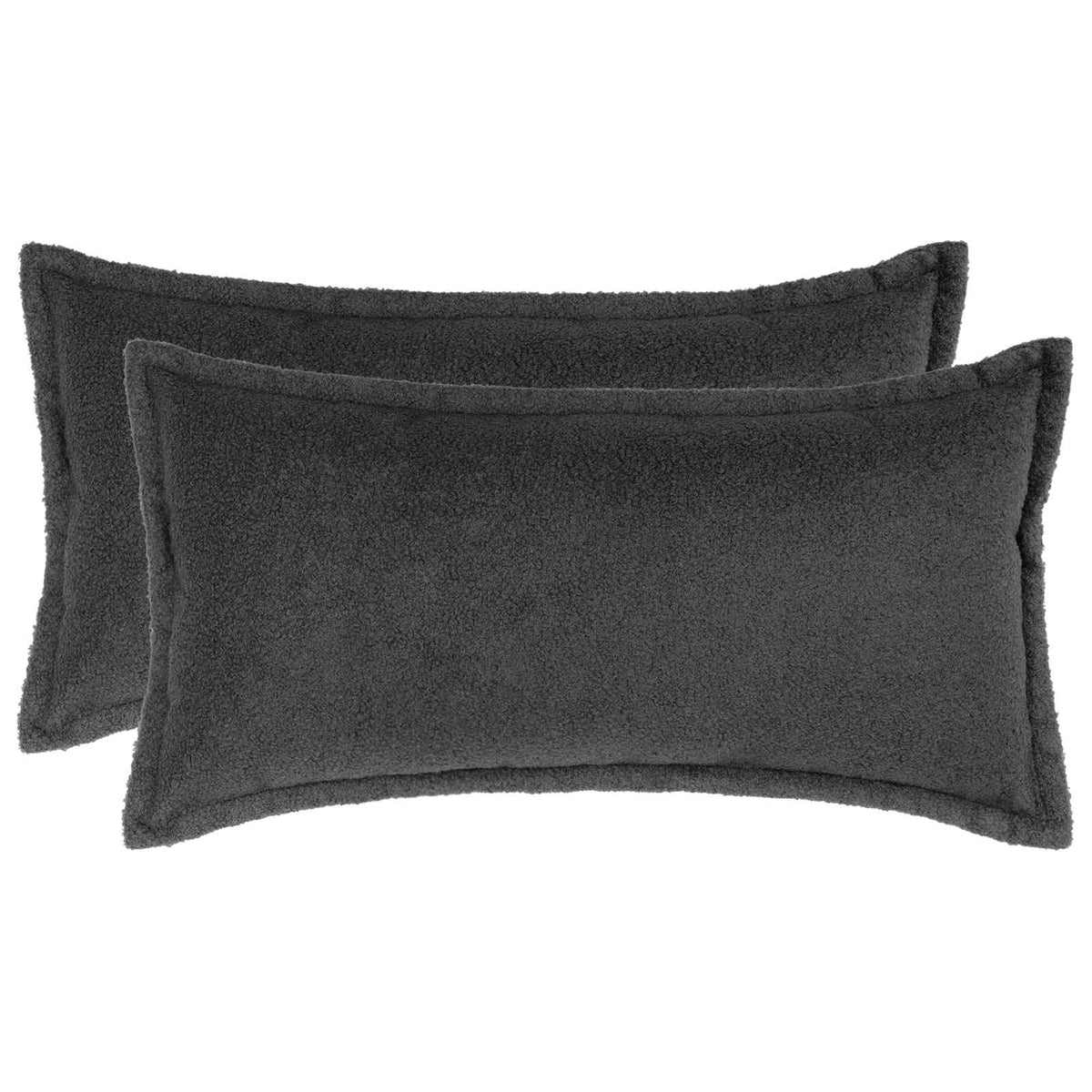 Pudebetræk 2 pcs HOUTEN Mørkegrå 40 x 80 cm Bouclé