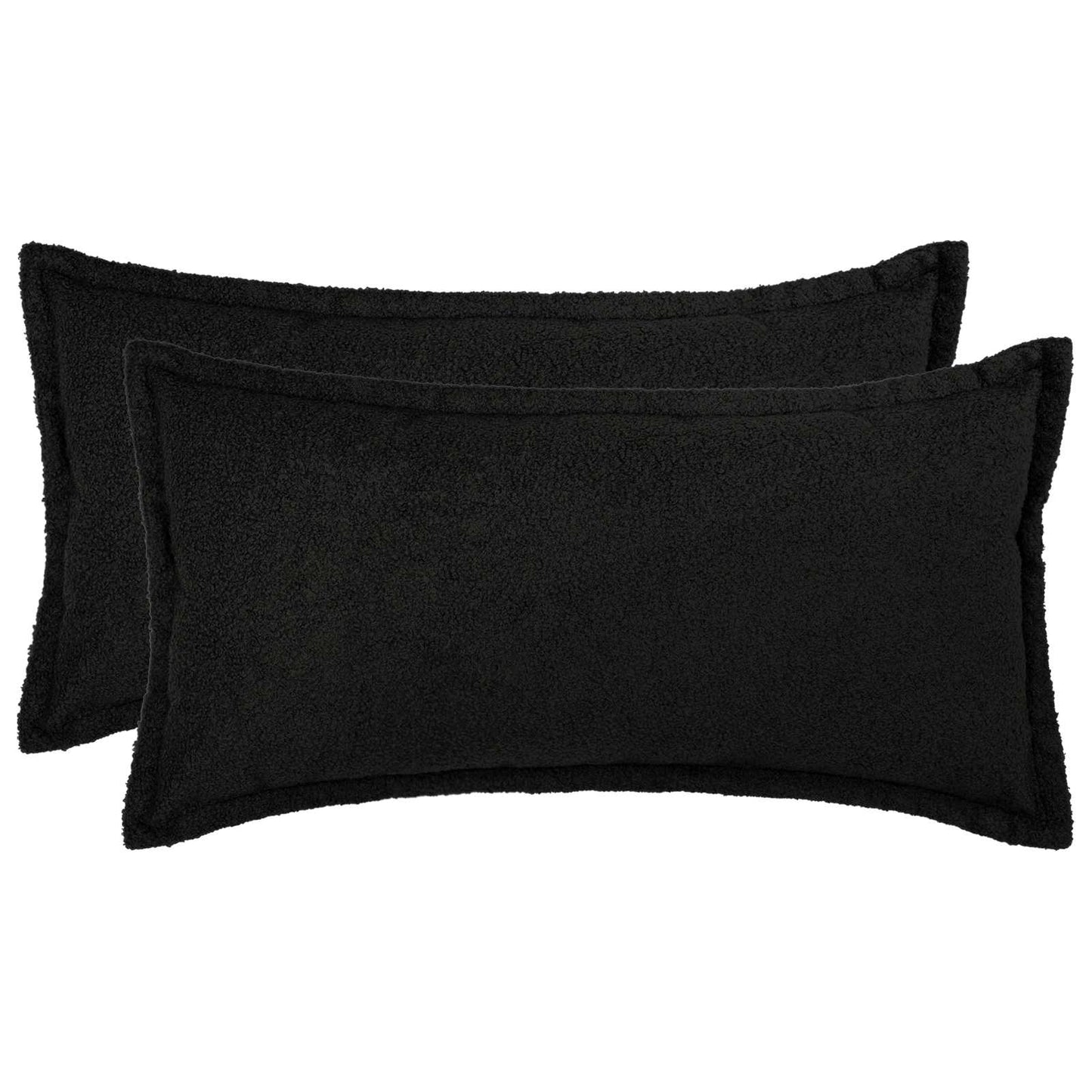 Pudebetræk 2 pcs HOUTEN Sort 40 x 80 cm Bouclé