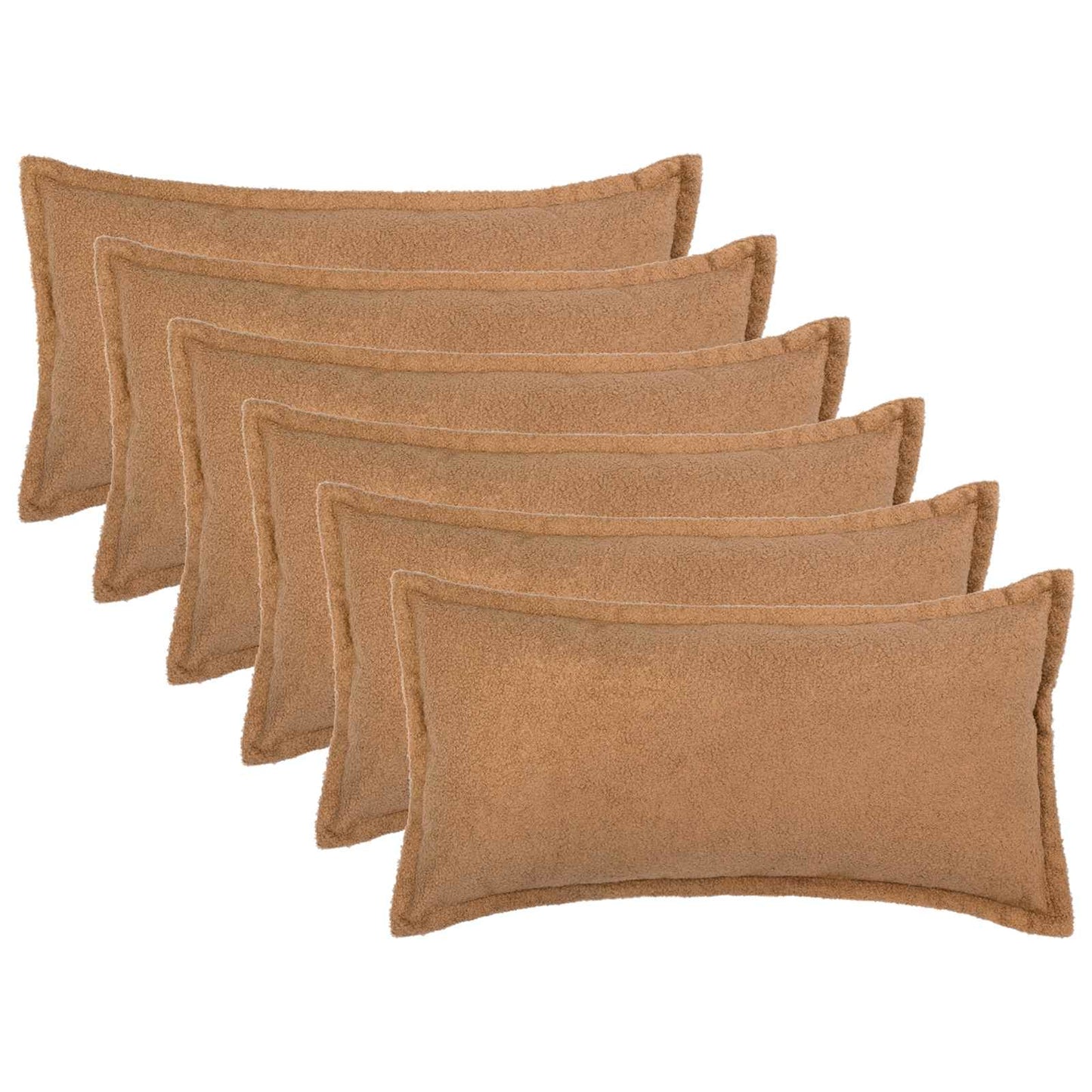 Pudebetræk 6 pcs HOUTEN Beige 40 x 80 cm Bouclé