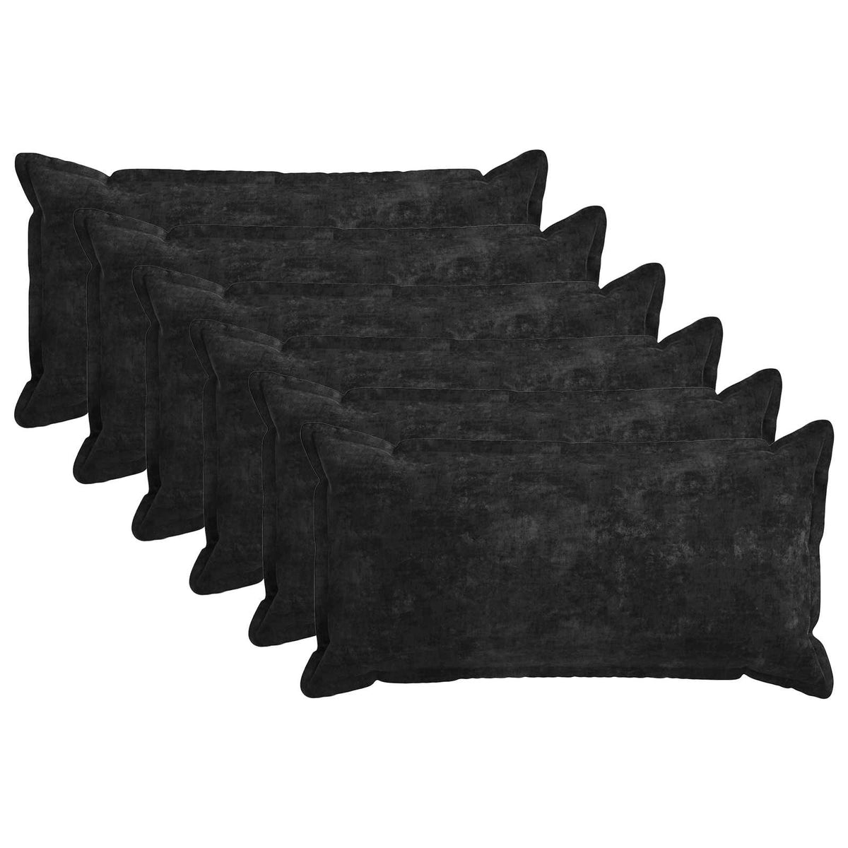 Pudebetræk 6 stk. HOUTEN Antracit 40 x 80 cm Chenille Stof