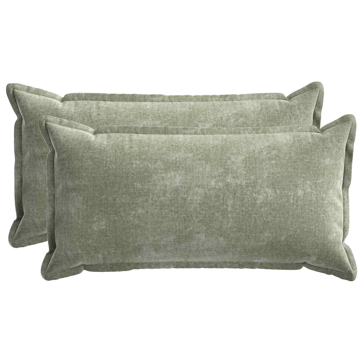 Pudebetræk 2 stk. HOUTEN Grøn 40 x 80 cm Chenille Stof