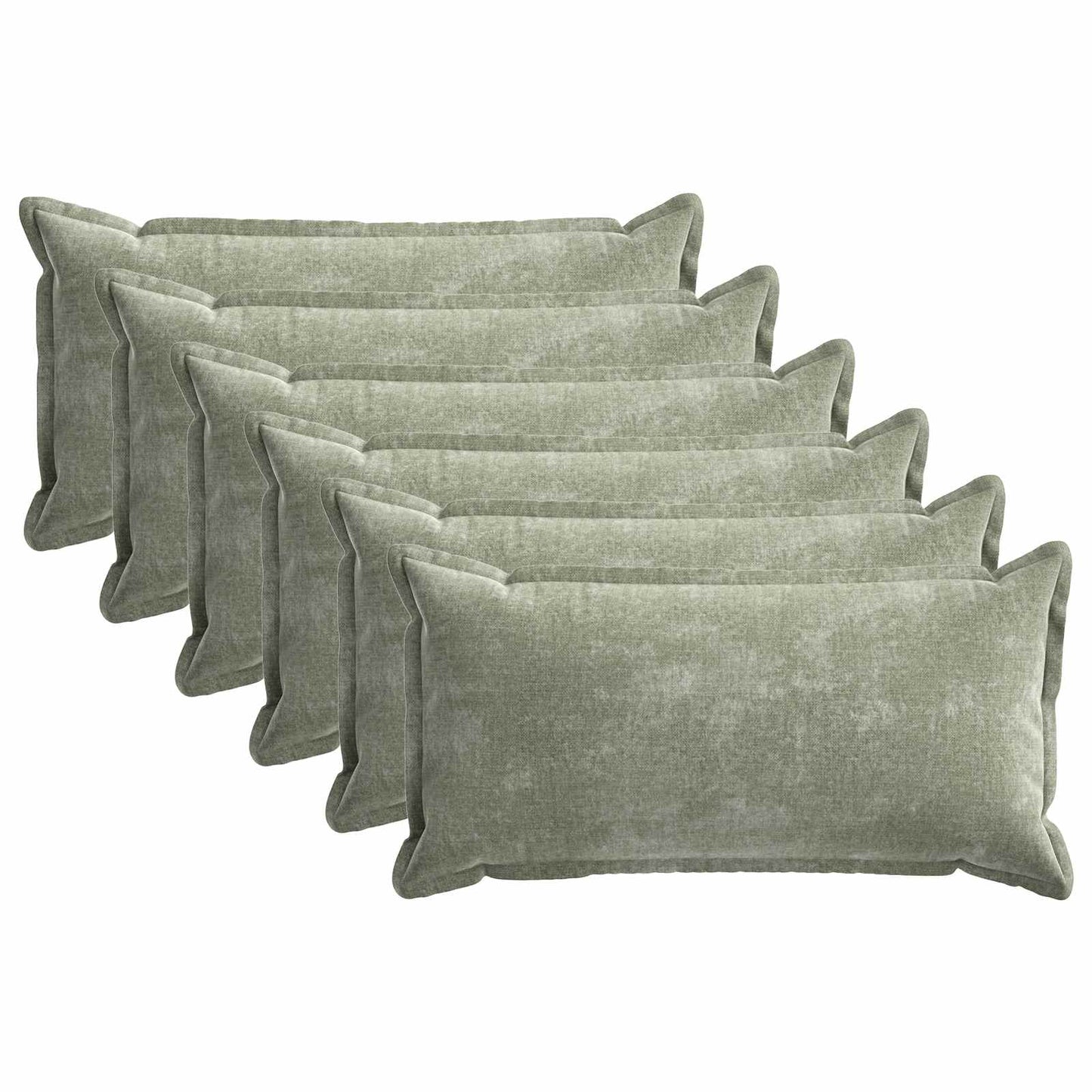 Pudebetræk 6 stk. HOUTEN Grøn 40 x 80 cm Chenille Stof