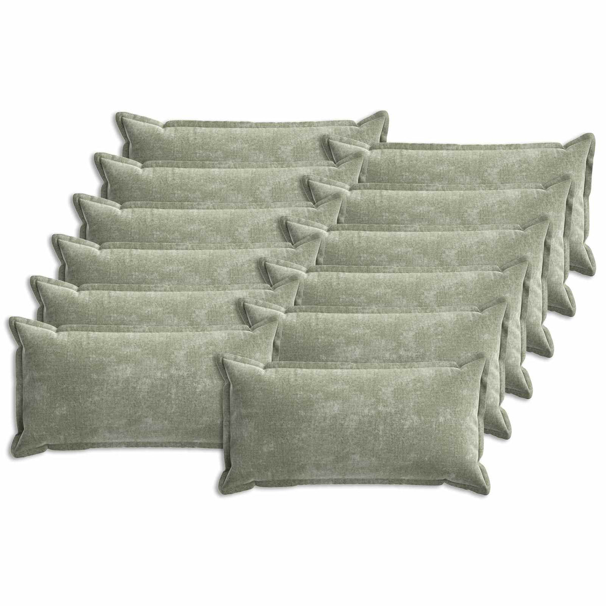Pudebetræk 12 stk. HOUTEN Grøn 40 x 80 cm Chenille Stof