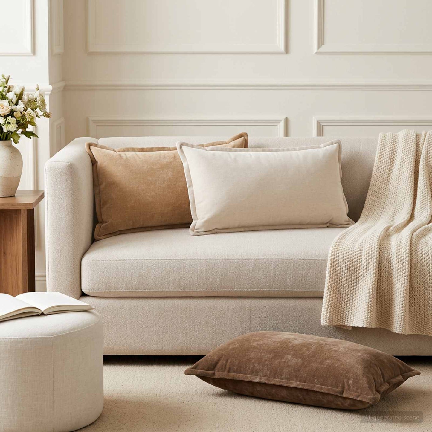 Pudebetræk 6 stk. HOUTEN Brun 40 x 70 cm Chenille Stof
