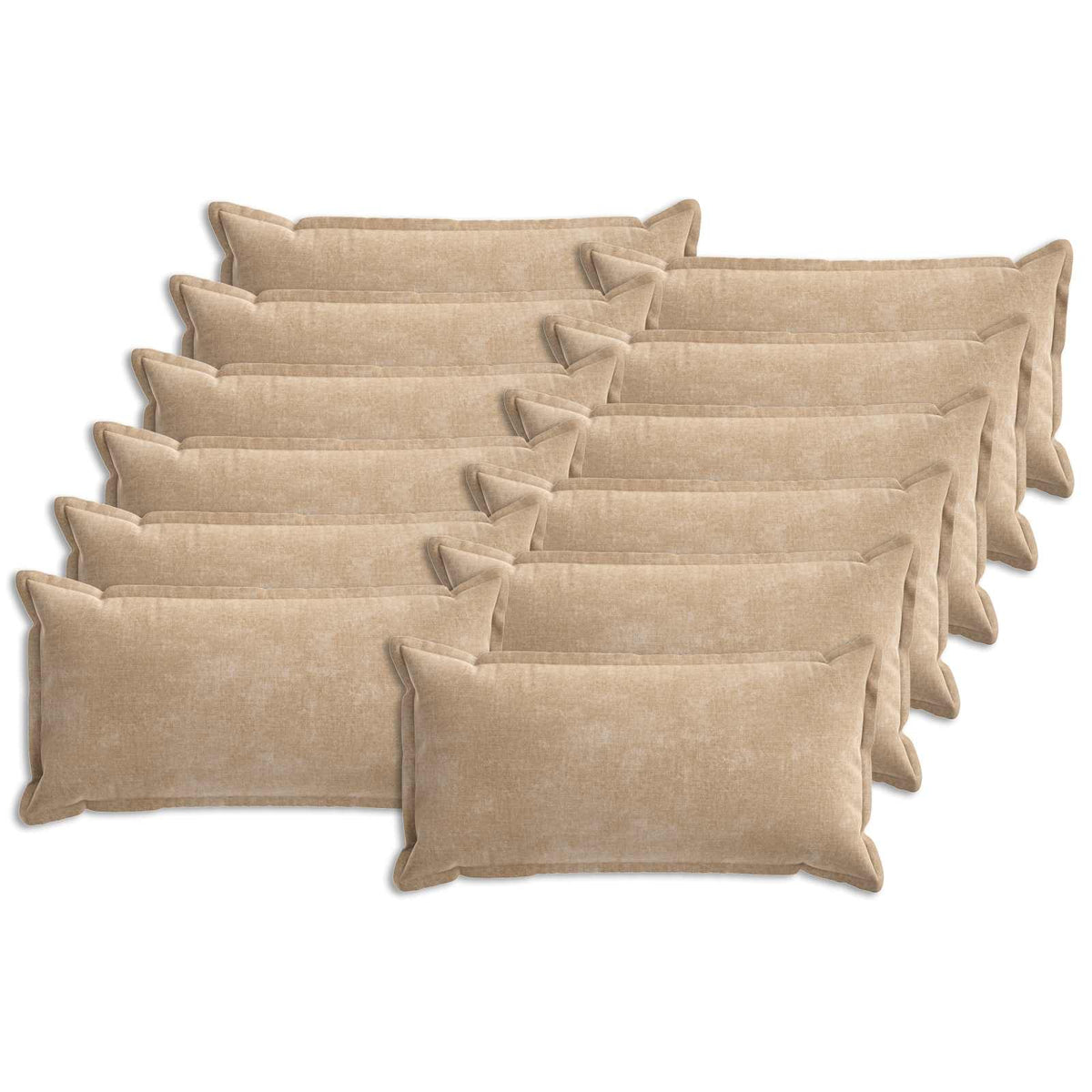 Pudebetræk 12 stk. HOUTEN Gråbrun 40 x 80 cm Chenille Stof