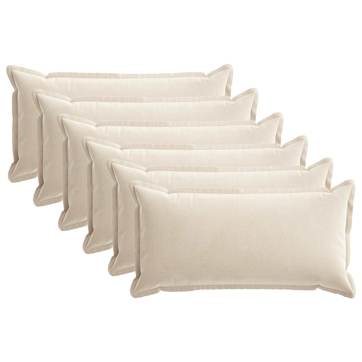 Pudebetræk 6 stk. HOUTEN Cremefarvet 40 x 80 cm Chenille Stof