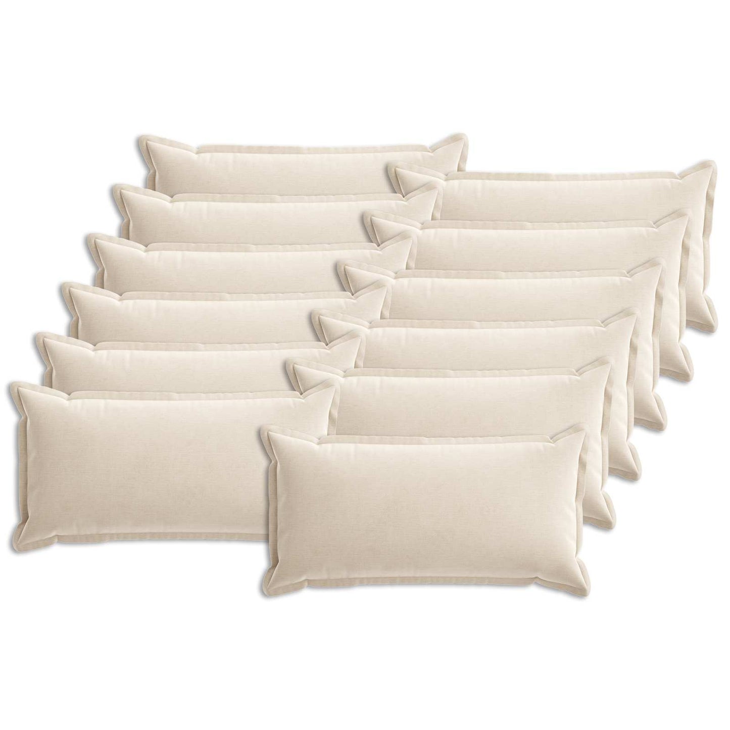 Pudebetræk 12 stk. HOUTEN Cremefarvet 40 x 80 cm Chenille Stof