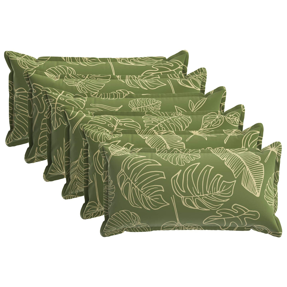 Pudebetræk 6 stk. HOUTEN Bladdesign 40 x 80 cm Polyester