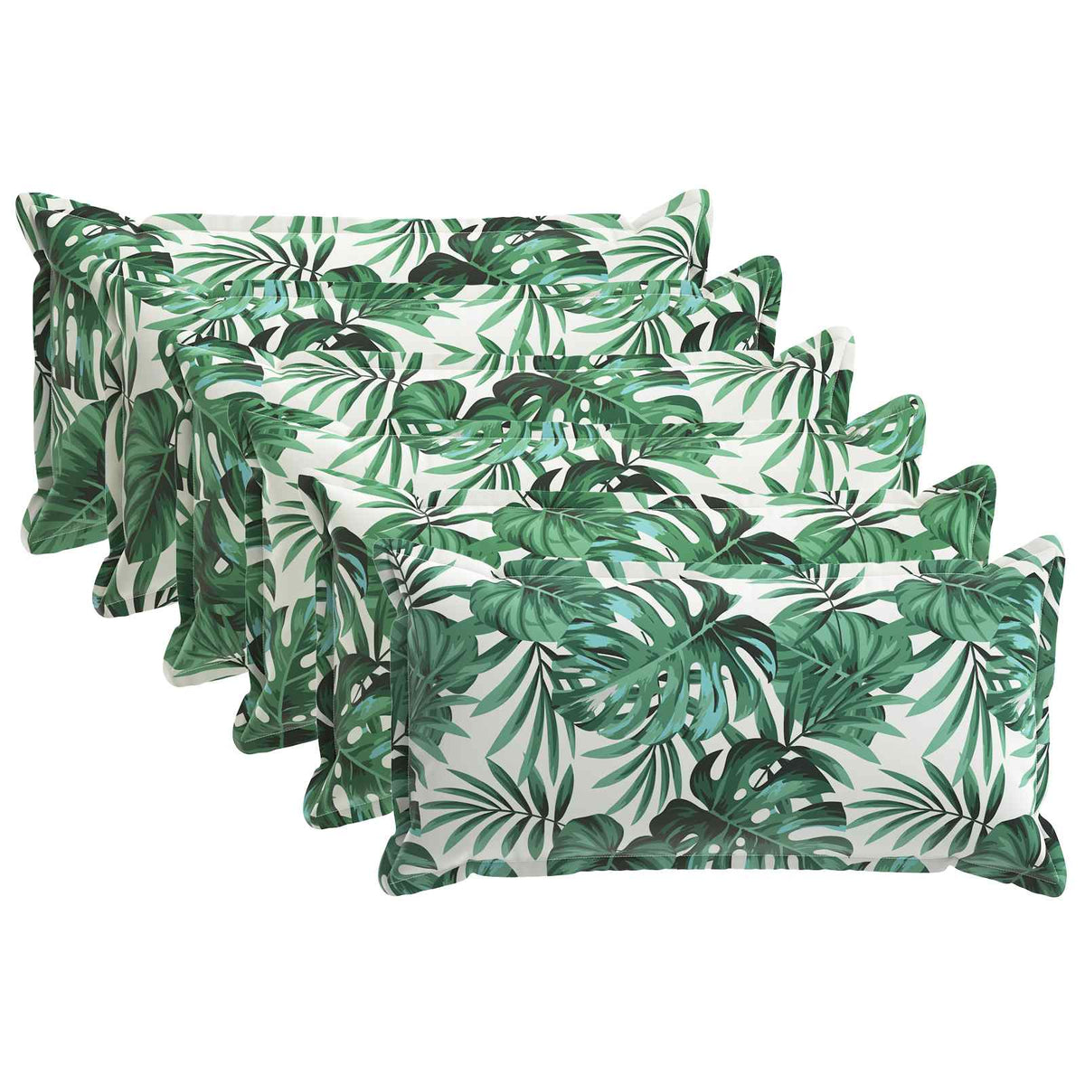 Pudebetræk 6 stk. HOUTEN Bladmønster 40 x 80 cm Polyester