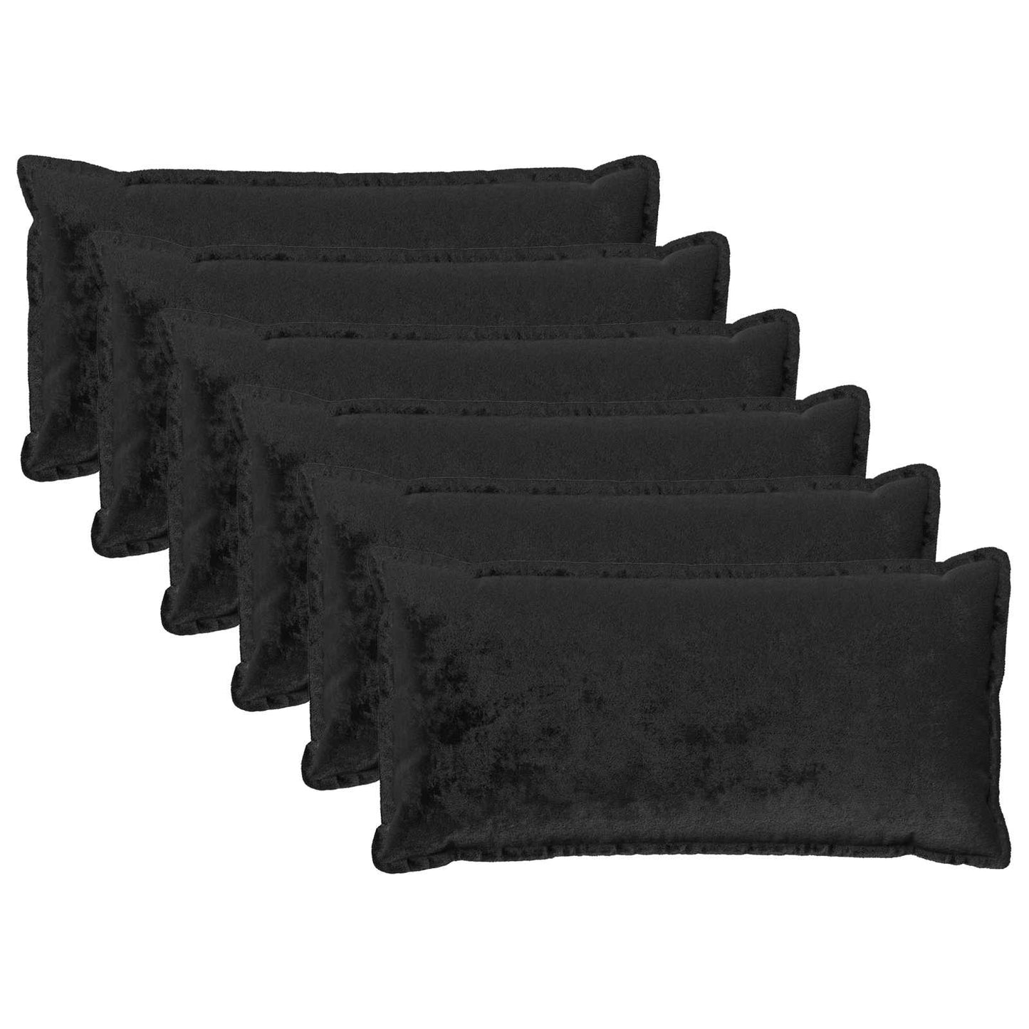 Pudebetræk 6 pcs HOUTEN Sort 40 x 80 cm Flannel