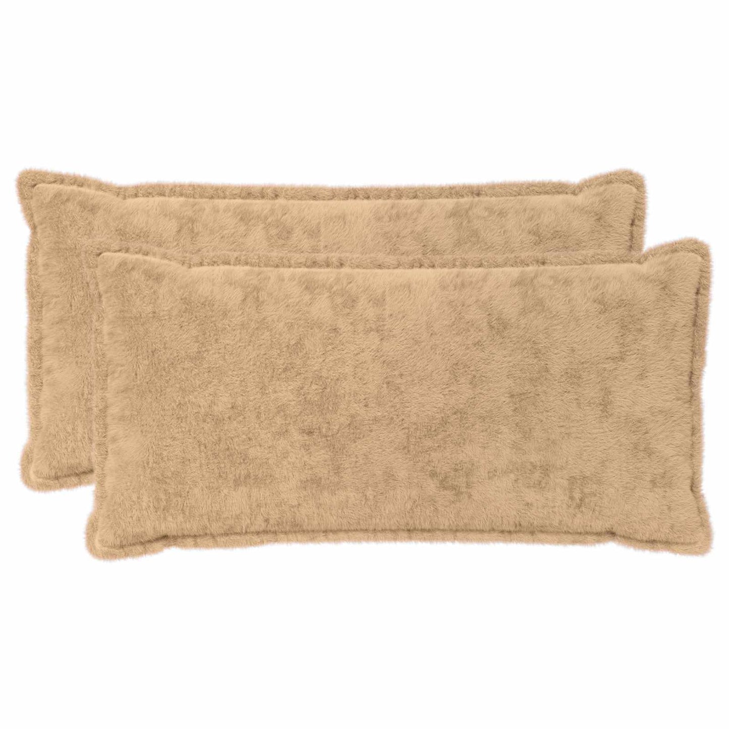 Pudebetræk 2 stk. HOUTEN Cremefarvet 40 x 80 cm Faux Kanin Pels