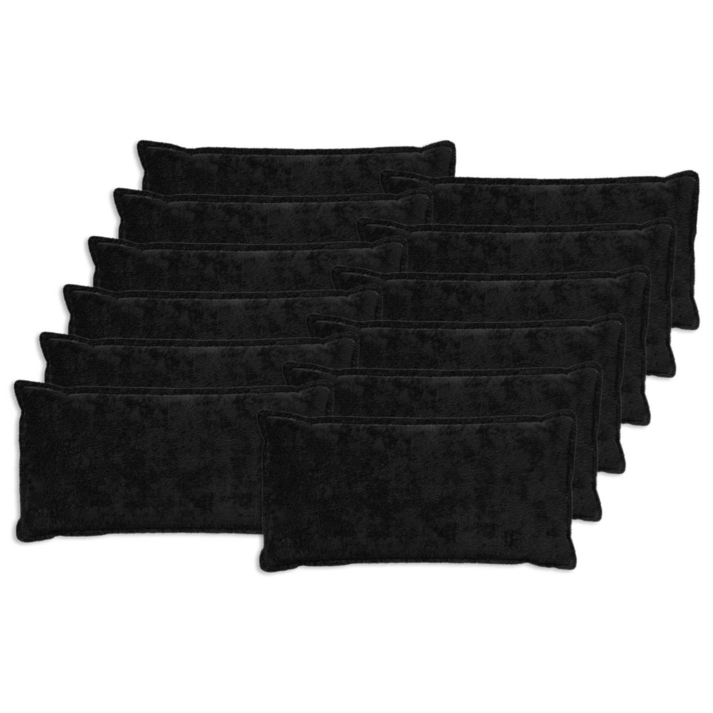 Pudebetræk 12 stk. HOUTEN Sort 40 x 80 cm Faux Kanin Pels