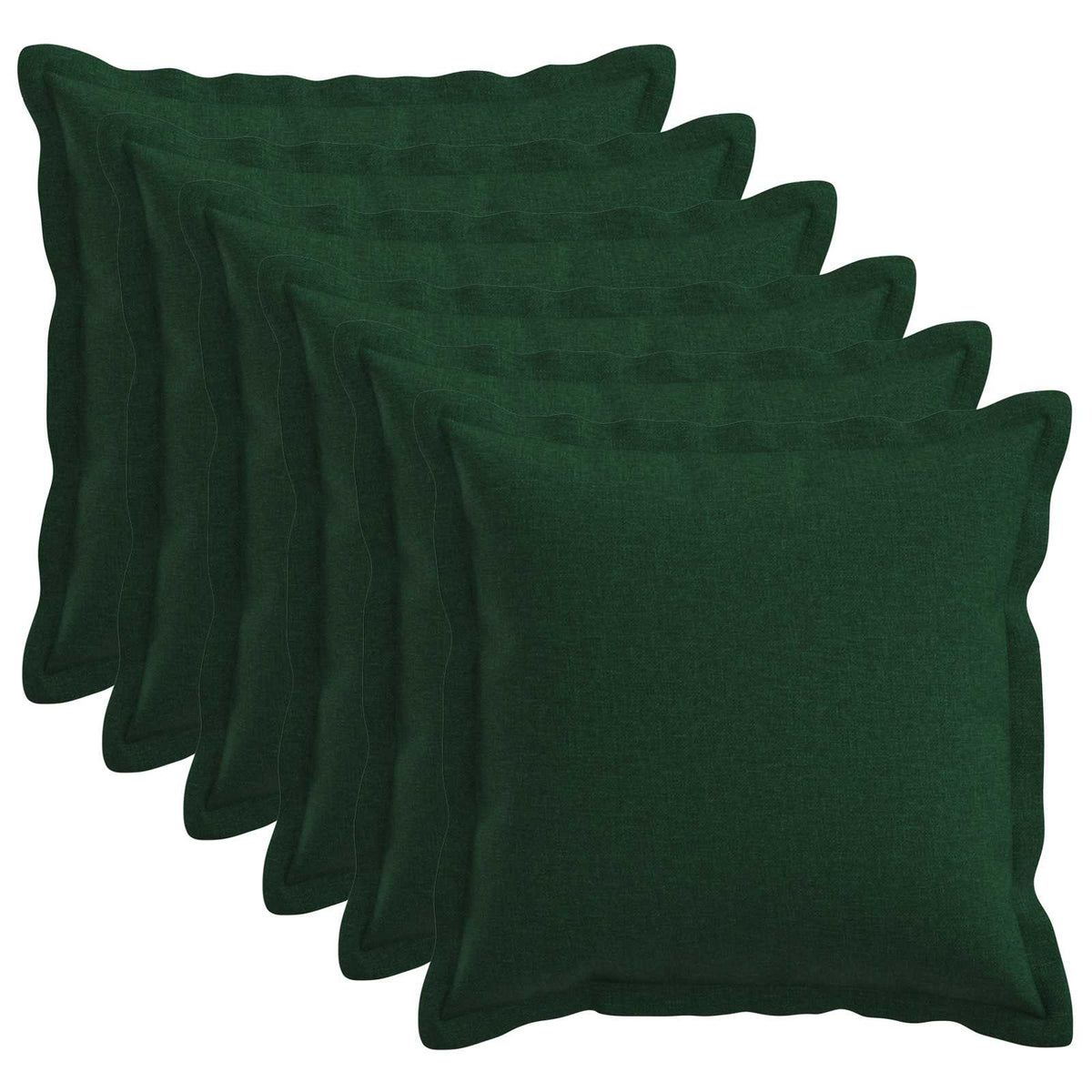 Pudebetræk 6 pcs HOUTEN Mørkegrøn 45 x 45 cm Faux Linned